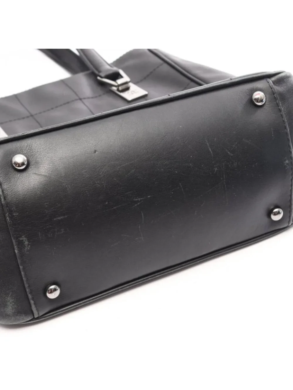 Chanel Tote Bag Choco Bar Black Lambskin